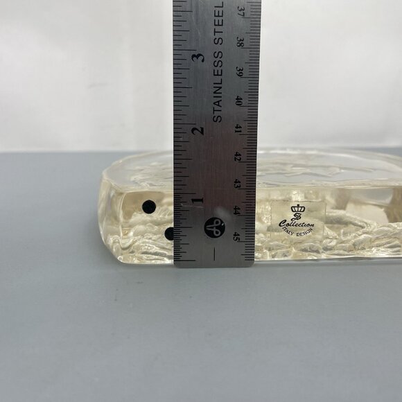 Vintage Deer Fawn Etched Sculpture Block Clear Lucite Acrylic Plastic Collection - Picture 11 of 13